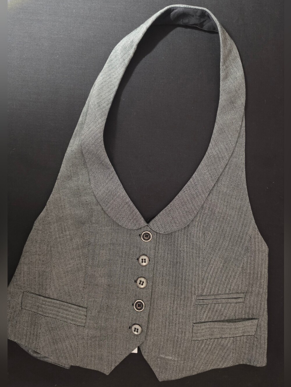 Charlotte Russe Gray Pinstripe Men's Waistcoat Vest